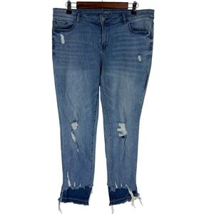 Soho Jeans New York & Company Women's 10 Boyfriend‎ Distressed Frayed Hem Jeans